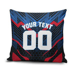 Personalized Antigua And Barbuda Cricket Falcons Pillow Cover Abstract Hexagon Pattern Sport