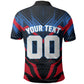 Personalized Antigua And Barbuda Cricket Falcons Polo Shirt Abstract Hexagon Pattern Sport