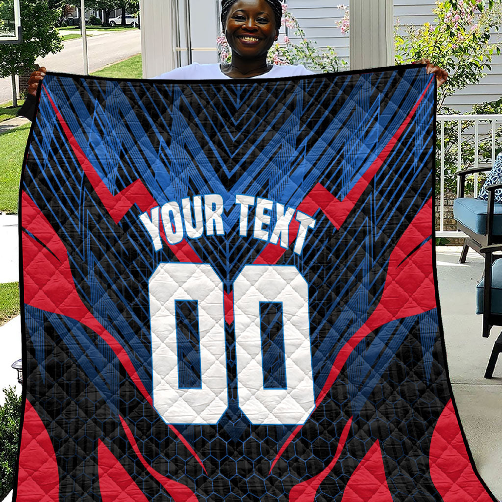 Personalized Antigua And Barbuda Cricket Falcons Quilt Abstract Hexagon Pattern Sport