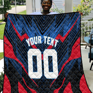 Personalized Antigua And Barbuda Cricket Falcons Quilt Abstract Hexagon Pattern Sport