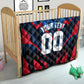 Personalized Antigua And Barbuda Cricket Falcons Quilt Abstract Hexagon Pattern Sport