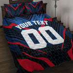 Personalized Antigua And Barbuda Cricket Falcons Quilt Bed Set Abstract Hexagon Pattern Sport