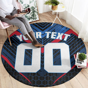 Personalized Antigua And Barbuda Cricket Falcons Round Carpet Abstract Hexagon Pattern Sport