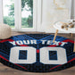 Personalized Antigua And Barbuda Cricket Falcons Round Carpet Abstract Hexagon Pattern Sport