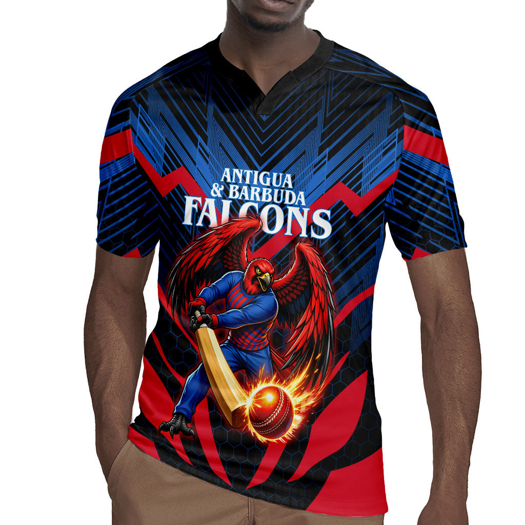 Personalized Antigua And Barbuda Cricket Falcons Rugby Jersey Abstract Hexagon Pattern Sport