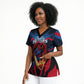 Personalized Antigua And Barbuda Cricket Falcons Scrub Top Abstract Hexagon Pattern Sport