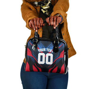Personalized Antigua And Barbuda Cricket Falcons Shoulder Handbag Abstract Hexagon Pattern Sport