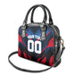 Personalized Antigua And Barbuda Cricket Falcons Shoulder Handbag Abstract Hexagon Pattern Sport