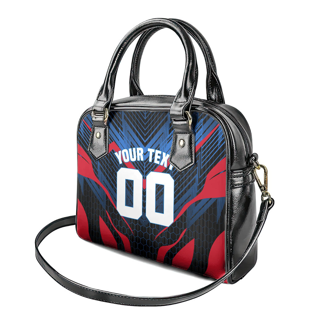 Personalized Antigua And Barbuda Cricket Falcons Shoulder Handbag Abstract Hexagon Pattern Sport