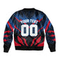 Personalized Antigua And Barbuda Cricket Falcons Sleeve Zip Bomber Jacket Abstract Hexagon Pattern Sport