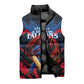 Personalized Antigua And Barbuda Cricket Falcons Sleeveless Puffer Jacket Abstract Hexagon Pattern Sport