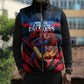 Personalized Antigua And Barbuda Cricket Falcons Sleeveless Puffer Jacket Abstract Hexagon Pattern Sport