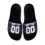 Personalized Antigua And Barbuda Cricket Falcons Slide Sandals Abstract Hexagon Pattern Sport