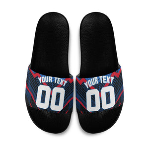Personalized Antigua And Barbuda Cricket Falcons Slide Sandals Abstract Hexagon Pattern Sport