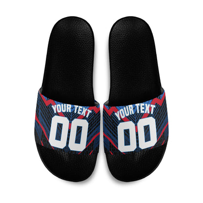 Personalized Antigua And Barbuda Cricket Falcons Slide Sandals Abstract Hexagon Pattern Sport