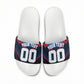 Personalized Antigua And Barbuda Cricket Falcons Slide Sandals Abstract Hexagon Pattern Sport