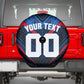 Personalized Antigua And Barbuda Cricket Falcons Spare Tire Cover Abstract Hexagon Pattern Sport