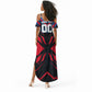 Personalized Antigua And Barbuda Cricket Falcons Summer Maxi Dress Abstract Hexagon Pattern Sport