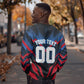 Personalized Antigua And Barbuda Cricket Falcons Sweatshirt Abstract Hexagon Pattern Sport