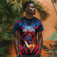 Personalized Antigua And Barbuda Cricket Falcons T shirt Abstract Hexagon Pattern Sport