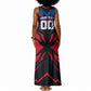 Personalized Antigua And Barbuda Cricket Falcons Tank Maxi Dress Abstract Hexagon Pattern Sport