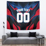 Personalized Antigua And Barbuda Cricket Falcons Tapestry Abstract Hexagon Pattern Sport