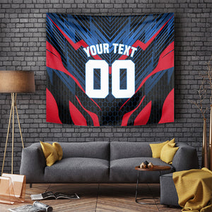 Personalized Antigua And Barbuda Cricket Falcons Tapestry Abstract Hexagon Pattern Sport