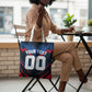 Personalized Antigua And Barbuda Cricket Falcons Tote Bag Abstract Hexagon Pattern Sport