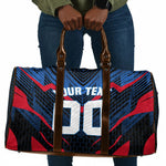 Personalized Antigua And Barbuda Cricket Falcons Travel Bag Abstract Hexagon Pattern Sport