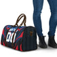 Personalized Antigua And Barbuda Cricket Falcons Travel Bag Abstract Hexagon Pattern Sport