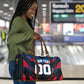 Personalized Antigua And Barbuda Cricket Falcons Travel Bag Abstract Hexagon Pattern Sport