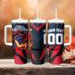 Personalized Antigua And Barbuda Cricket Falcons Tumbler With Handle Abstract Hexagon Pattern Sport