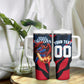 Personalized Antigua And Barbuda Cricket Falcons Tumbler With Handle Abstract Hexagon Pattern Sport
