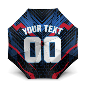 Personalized Antigua And Barbuda Cricket Falcons Umbrella Abstract Hexagon Pattern Sport
