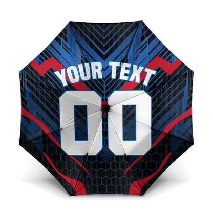 Personalized Antigua And Barbuda Cricket Falcons Umbrella Abstract Hexagon Pattern Sport