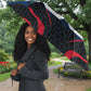 Personalized Antigua And Barbuda Cricket Falcons Umbrella Abstract Hexagon Pattern Sport