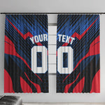 Personalized Antigua And Barbuda Cricket Falcons Window Curtain Abstract Hexagon Pattern Sport
