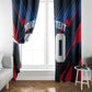 Personalized Antigua And Barbuda Cricket Falcons Window Curtain Abstract Hexagon Pattern Sport