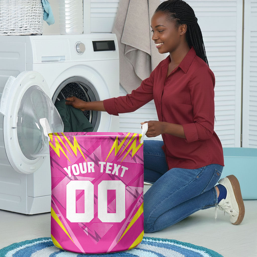 Personalized Barbados Tridents Laundry Basket Cricket Mascot Dynamic Anime Art