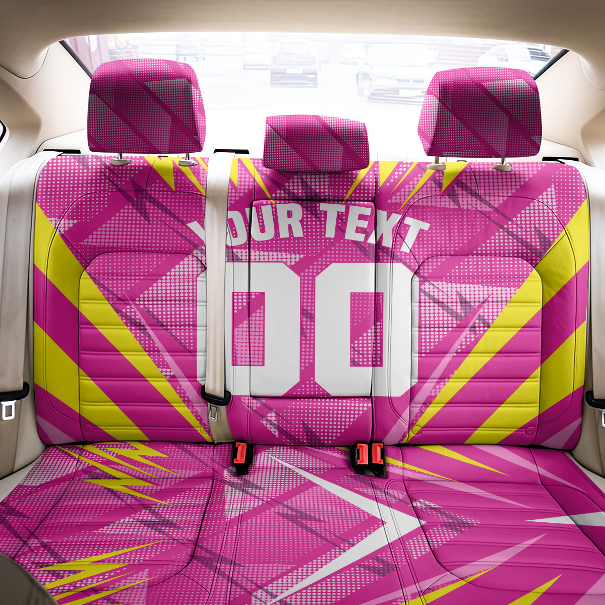 Personalized Barbados Tridents Back Car Seat Cover Cricket Mascot Dynamic Anime Art