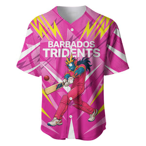 Personalized Barbados Tridents Baseball Jersey Cricket Mascot Dynamic Anime Art