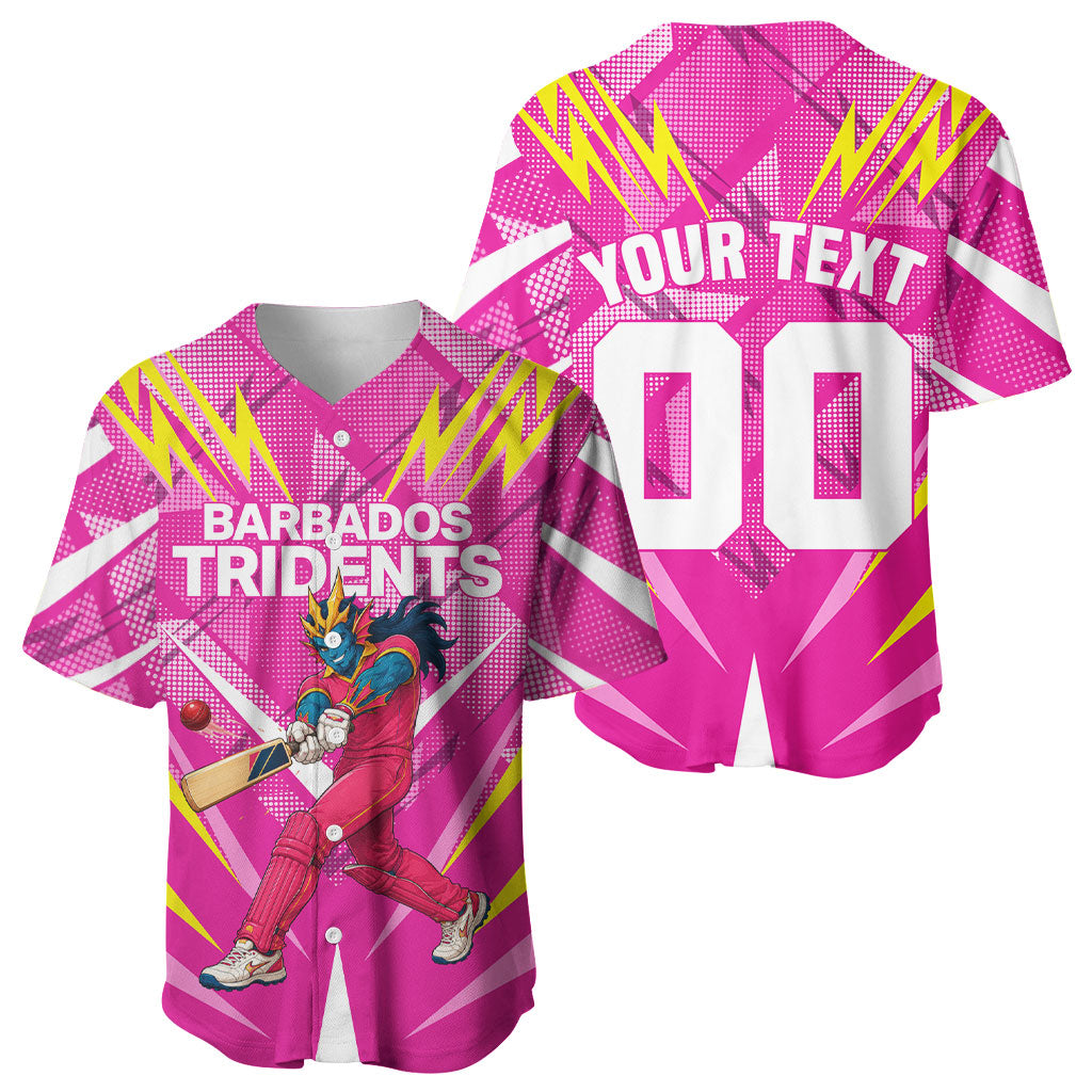 Personalized Barbados Tridents Baseball Jersey Cricket Mascot Dynamic Anime Art
