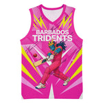 Personalized Barbados Tridents Basketball Jersey Cricket Mascot Dynamic Anime Art