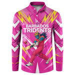 Personalized Barbados Tridents Button Sweatshirt Cricket Mascot Dynamic Anime Art