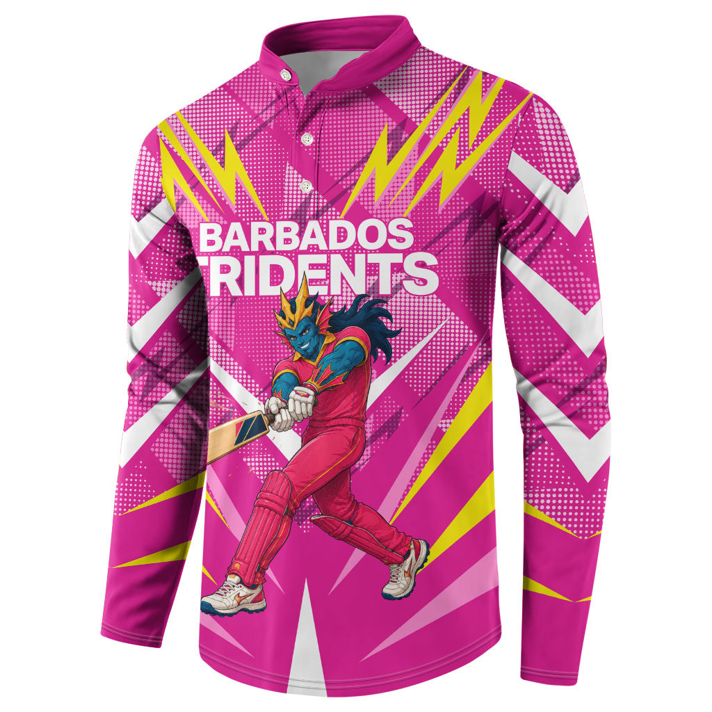 Personalized Barbados Tridents Button Sweatshirt Cricket Mascot Dynamic Anime Art