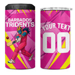 Personalized Barbados Tridents 4 in 1 Can Cooler Tumbler Cricket Mascot Dynamic Anime Art
