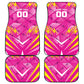 Personalized Barbados Tridents Car Mats Cricket Mascot Dynamic Anime Art
