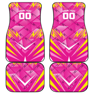 Personalized Barbados Tridents Car Mats Cricket Mascot Dynamic Anime Art