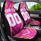Personalized Barbados Tridents Car Seat Cover Cricket Mascot Dynamic Anime Art