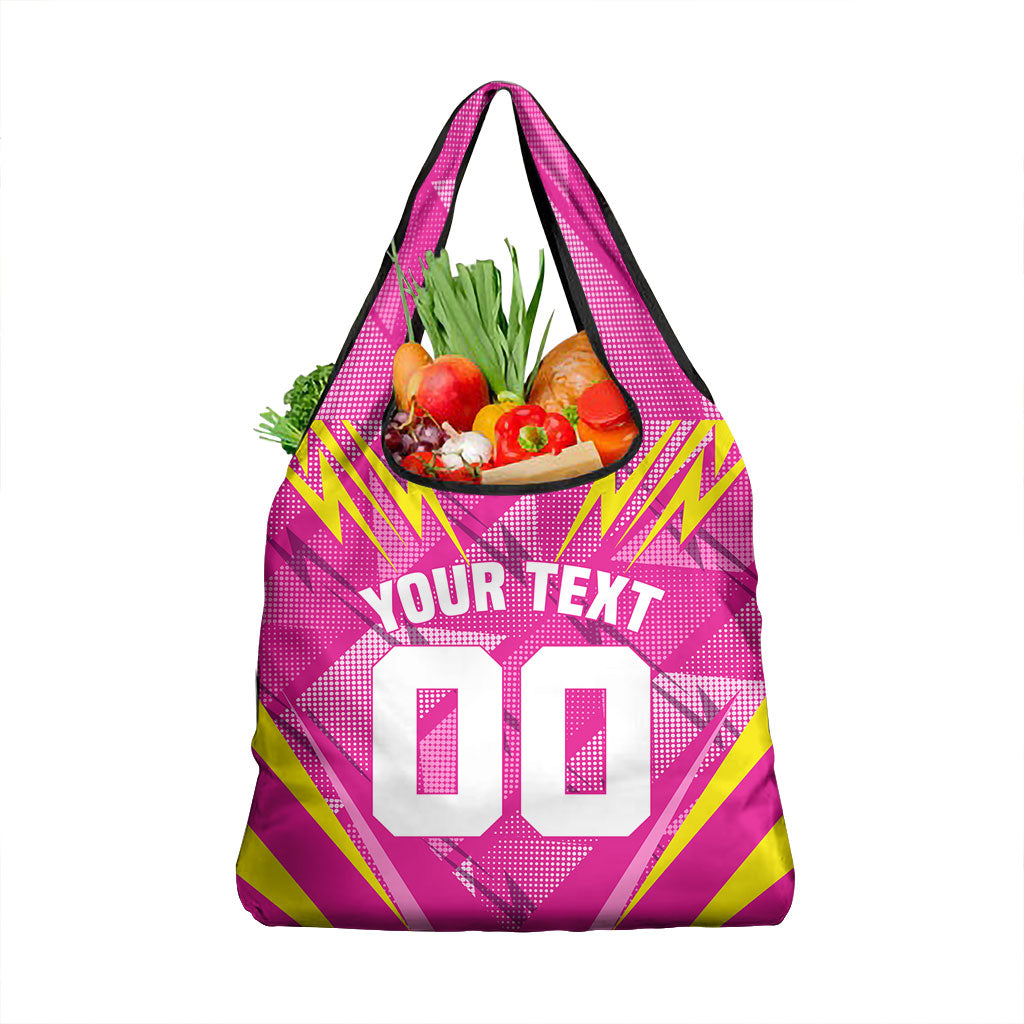 Personalized Barbados Tridents Grocery Bag Cricket Mascot Dynamic Anime Art